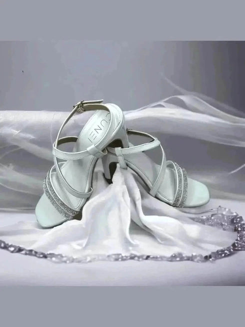 Womens Solid White Heels